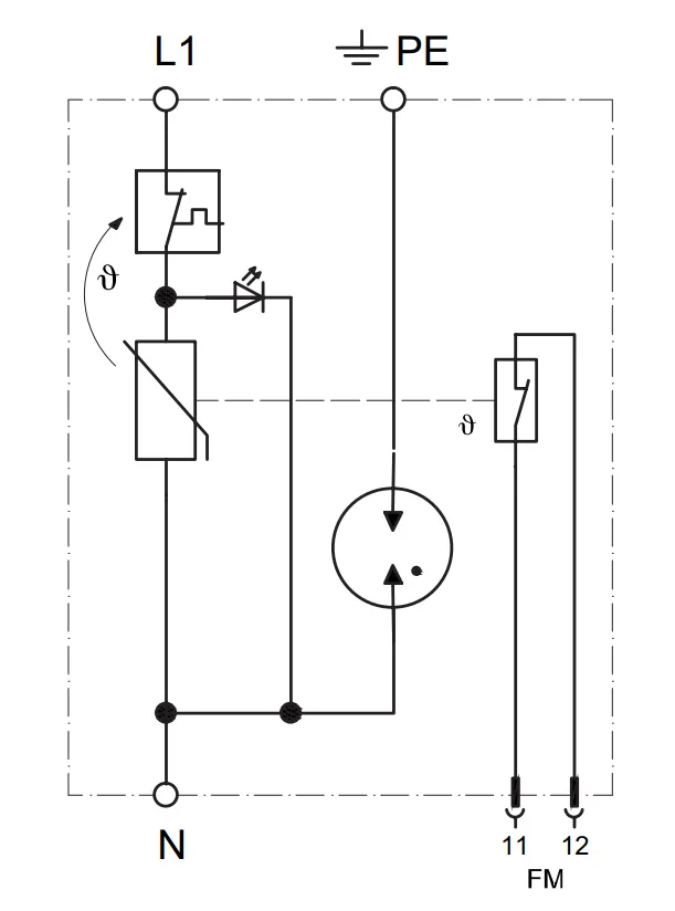 Схема подключения УЗИП EP C TT1+1 350.jpg Подключение импульсного ограничителя EP C TT1+1 350