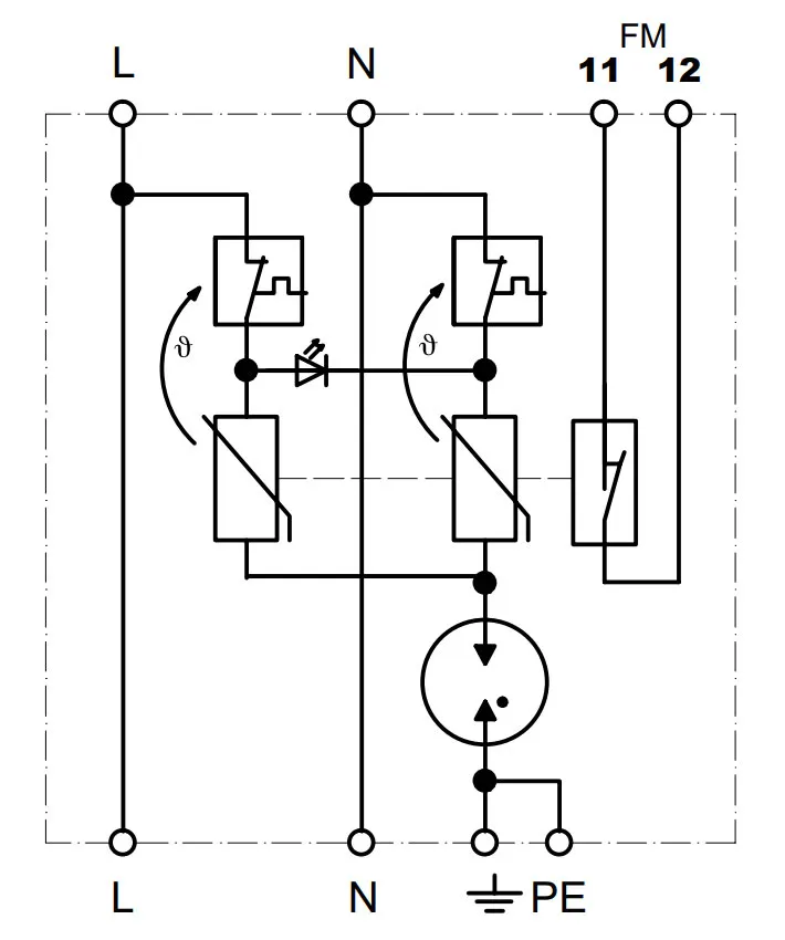 Схема подключения УЗИП EP D TN 275 Импульсный ограничитель EP D TN 275, подключение