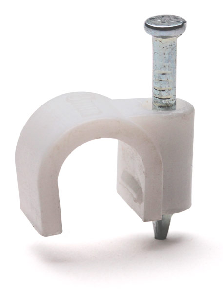 СПК 5 Скоба пластиковая с гвоздем, крепеж круглый, макс. диаметр 5.0 мм (50 шт)  — цена и фото